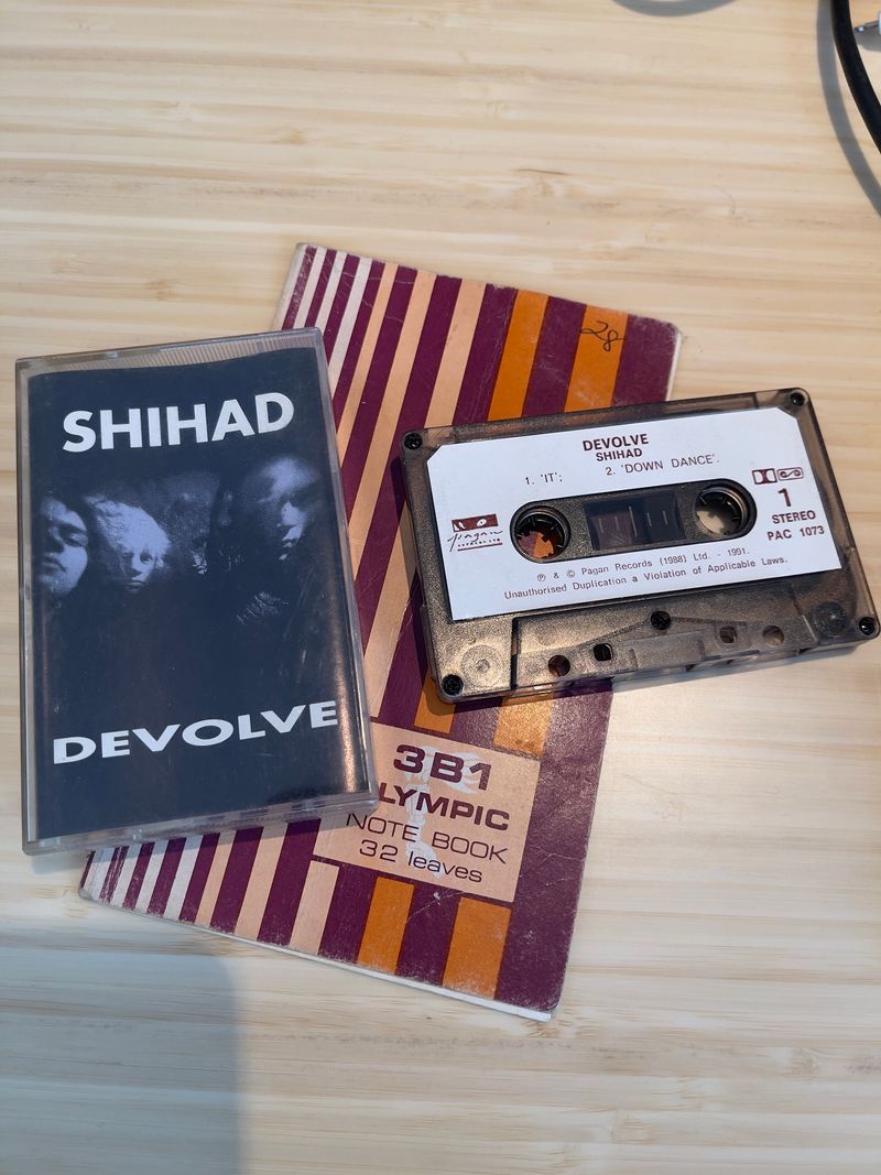 I still have my copy of Devolve. The original bassist on the cover! That's the notebook I recorded my first gigs in.